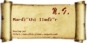 Maróthi Ilmár névjegykártya